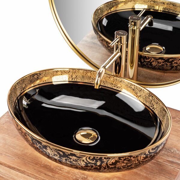 Countertop washbasin REA Margot Gold / Black