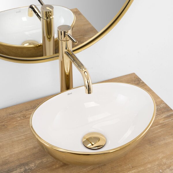 Countertop washbasin Rea Sofia mini GOLD / WHITE Shiny