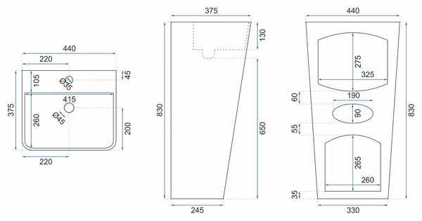 FREESTANDING WASHBASIN ARIS MARBLE