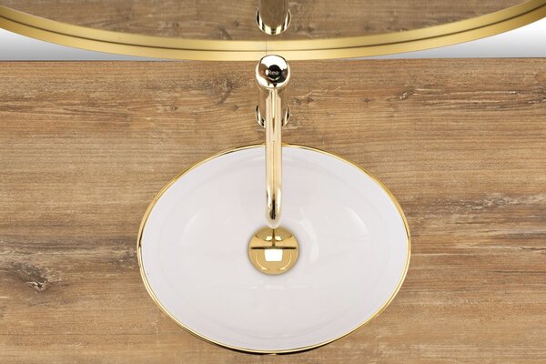 Countertop washbasin Rea Sofia mini GOLD / WHITE Shiny