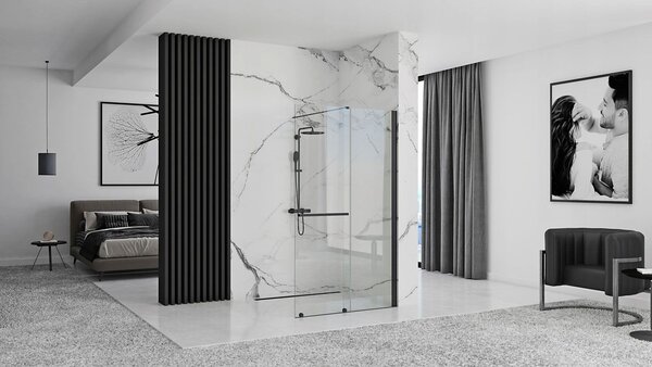 Shower screen Rea Cortis Black 100
