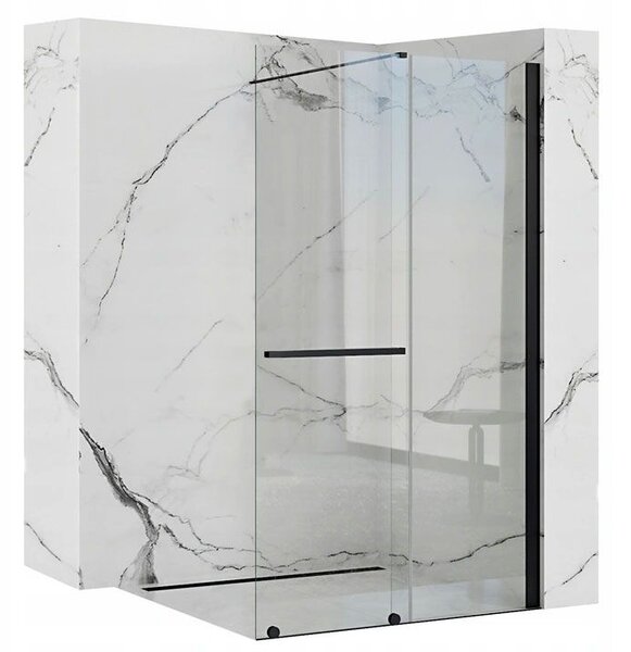 Shower screen Rea Cortis Black 100