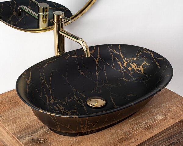 Countertop washbasin Rea Roma Marble