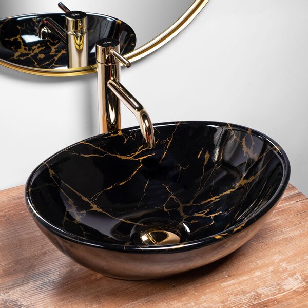 Countertop washbasin REA Sofia Black Marble