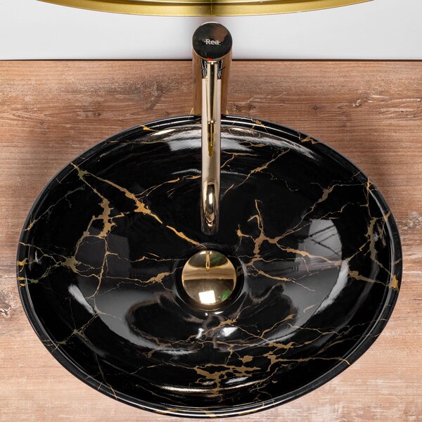 Countertop washbasin REA Sofia Black Marble