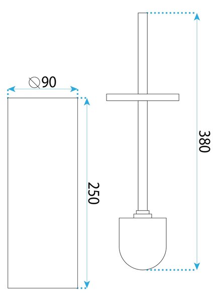 Toilet brush B106 BLACK