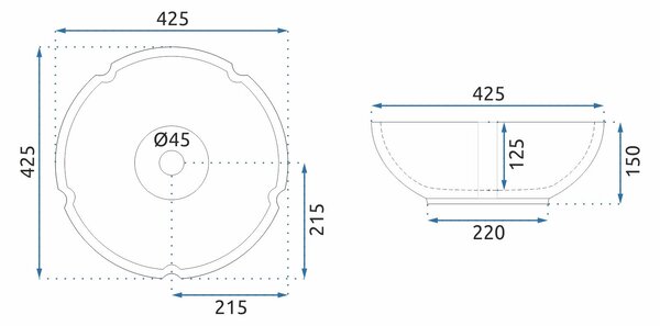 Countertop basin Vivien