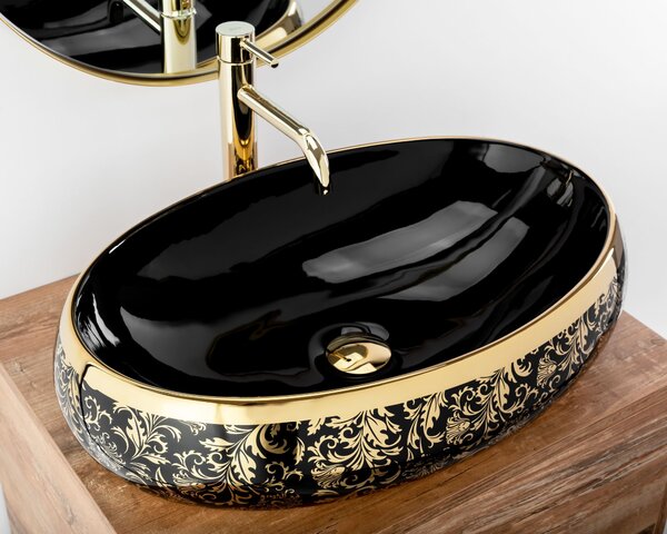 Countertop Basin Rea Meryl Black / Gold