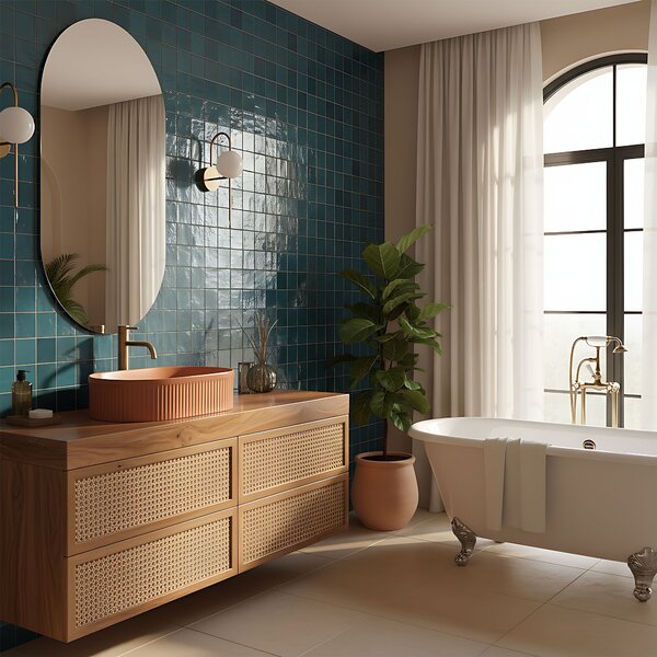 Countertop washbasin Rea Vanda Cinnamon Matt