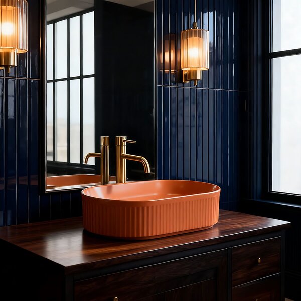 Countertop washbasin Rea Vanda Cinnamon Matt