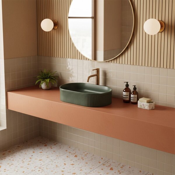 Countertop washbasin Rea Vanda Olive Matt