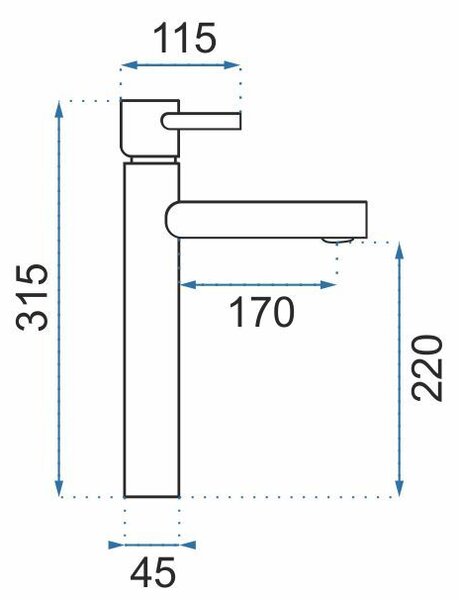 Bathroom faucet Rea Tess Brush Gold High