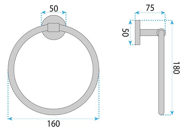 Bathroom hanger Ring 5710 Galo Brush Copper