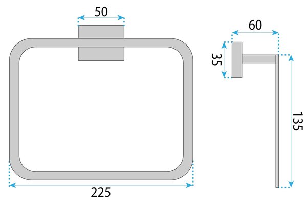 Bathroom hanger Ring 210 OSTE CHROME