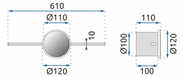 LED Wall lamp 60CM APP849-1W ROUND BLACK