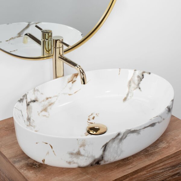 Countertop Basin REA Queen Carrara Shiny