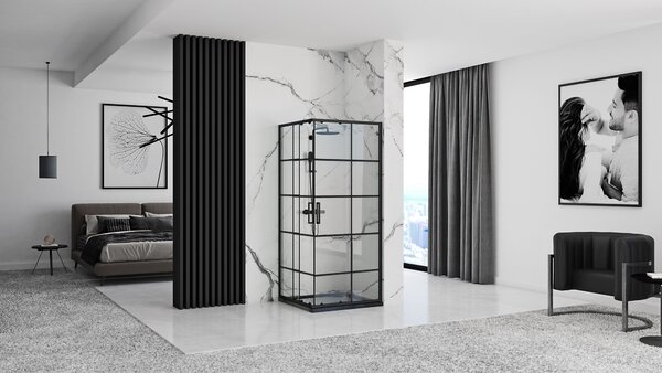 Shower enclosure Rea Concept Black 90x90