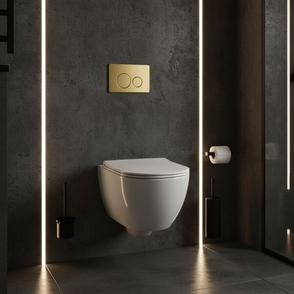 Toilet Flush Button Rea I K011A-Q Gold Brush