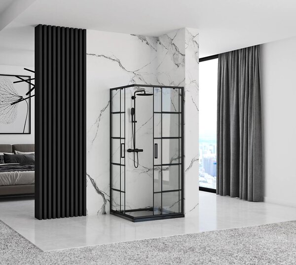 Shower enclosure Rea Concept Black 90x90