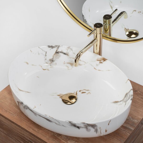 Countertop Basin REA Queen Carrara Shiny