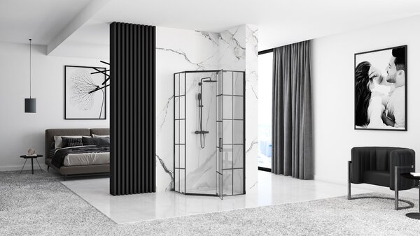 Shower enclosure HEX Black 80x80