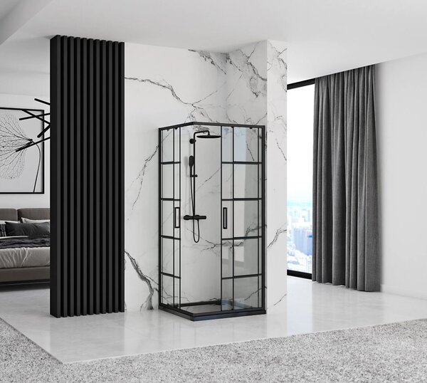 Shower enclosure Rea Concept Black 80x80