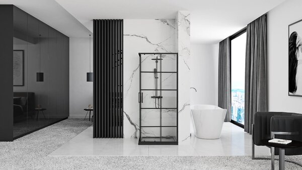 Shower enclosure Rea Concept Black 80x80