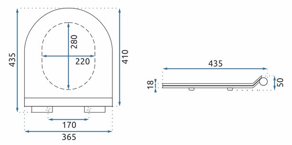 Toilet seat CARLO GRANIT MATT DUROPLAST SLIM