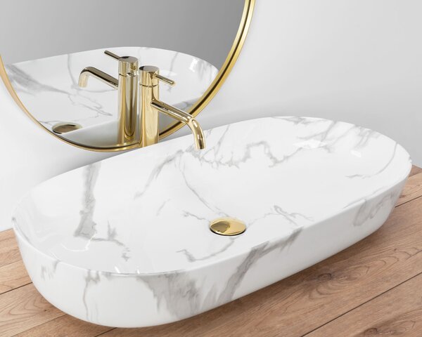 Countertop basin REA CLEO 81 Shiny Marmo