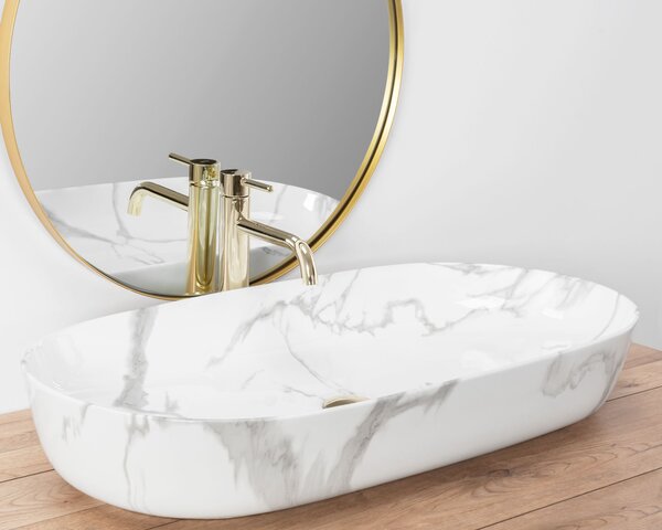 Countertop basin REA CLEO 81 Shiny Marmo