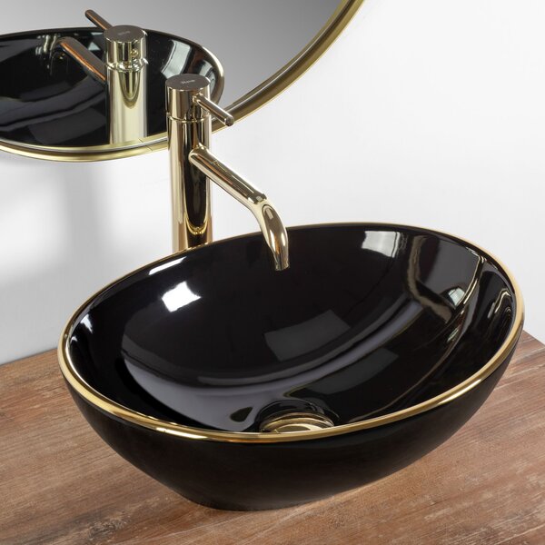 Countertop washbasin Rea Sofia Black Gold Edge