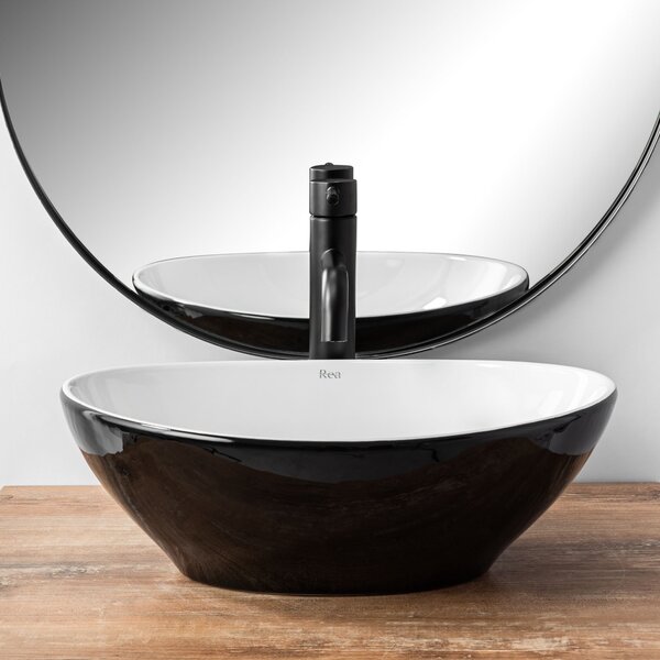 Countertop washbasin Rea Sofia White Black