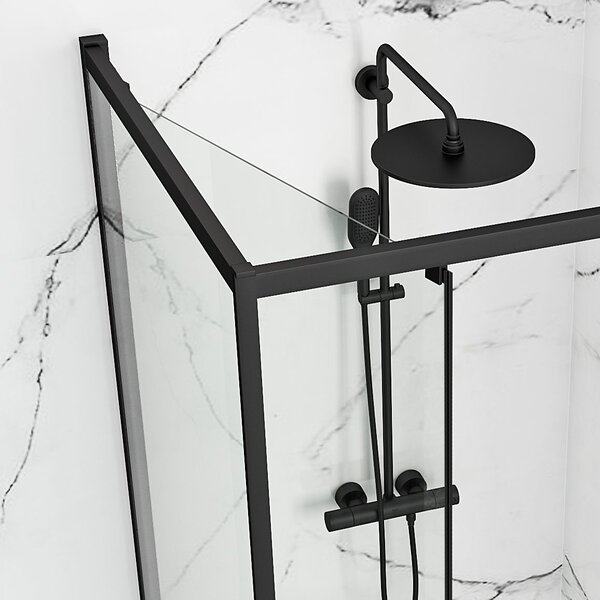 Shower enclosure Rea Space In Black 90x90