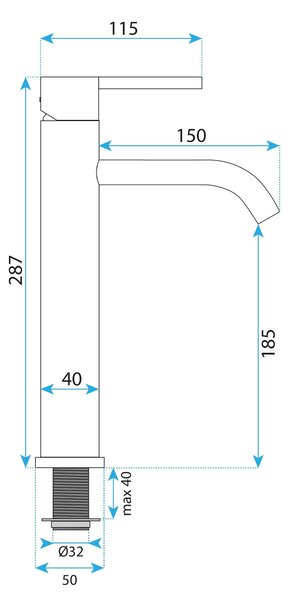 Bathroom faucet Rea Foster Brush Gold High