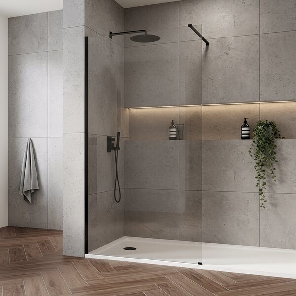Shower screen Rea Flexi Transparent / Black 100