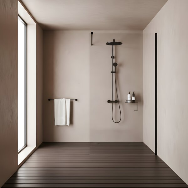 Shower screen Rea Flexi Transparent / Black 70