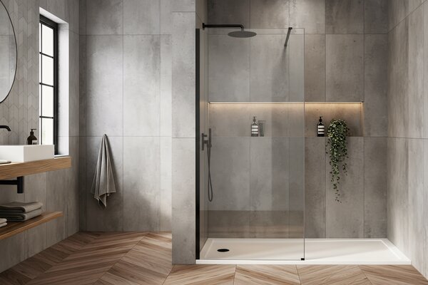 Shower screen Rea Flexi Transparent / Black 100