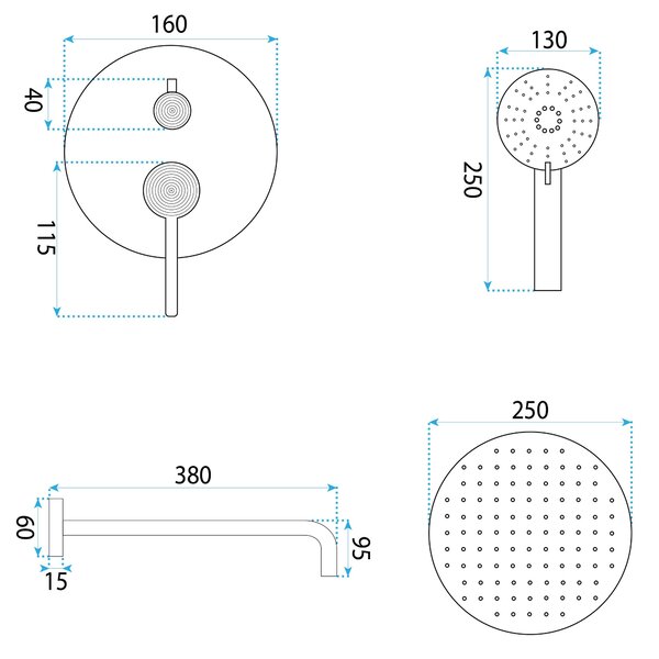 Shower system Rea Foster Brush Nickel + BOX