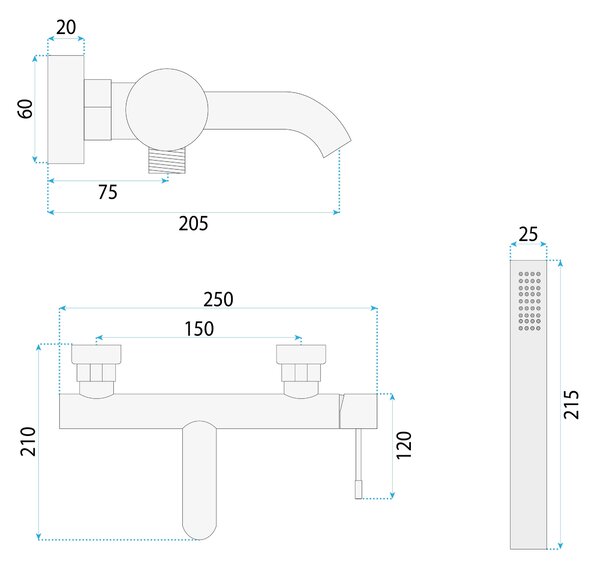 Bathroom faucet Rea Lungo Diamond Chrome