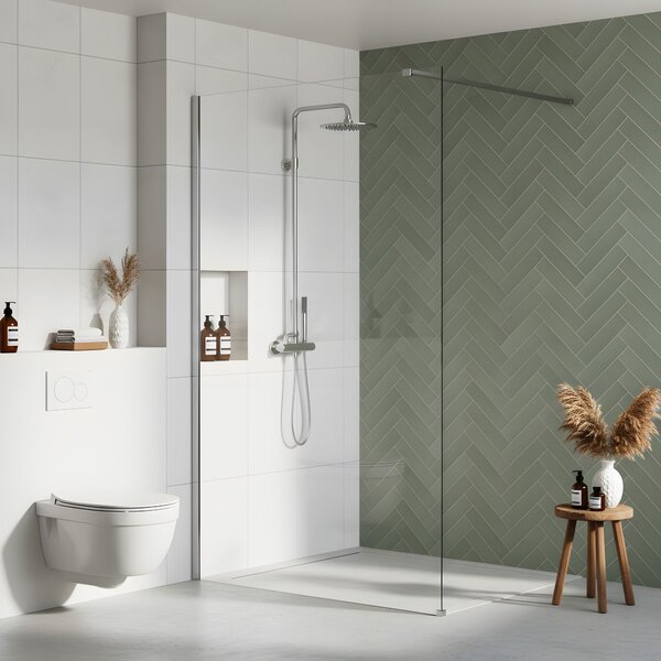 Shower screen Rea Flexi Transparent / Chrome 70