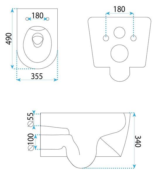Toilet bowl Rea Gustavo Rimless
