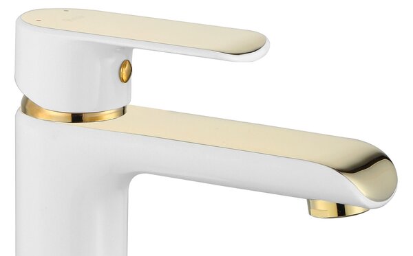 Bathroom faucet REA Bloom White Gold Low