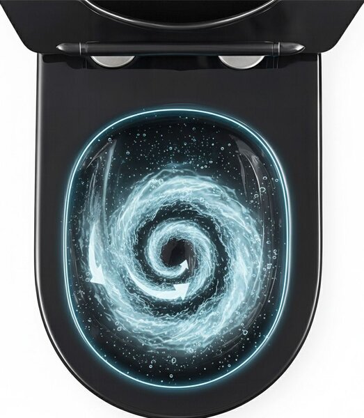 Toilet bowl Rea Carlo Mini Tornado Black Gold Egde