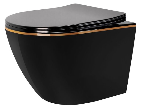 Toilet bowl Rea Carlo Mini Tornado Black Gold Egde