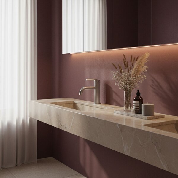 Bathroom faucet Rea Argon Brush Nickel Low