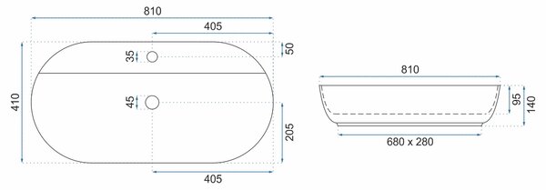 Countertop Basin REA Aura 81