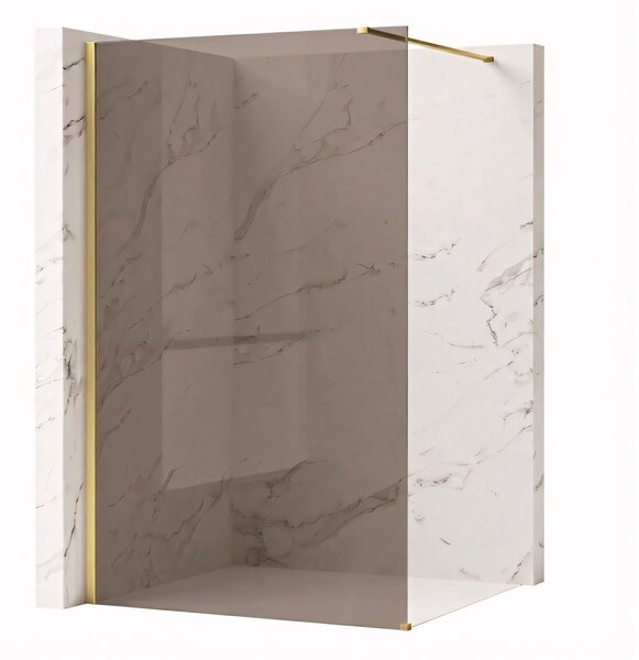 Shower screen Rea Flexi Brown / Brush Gold 120