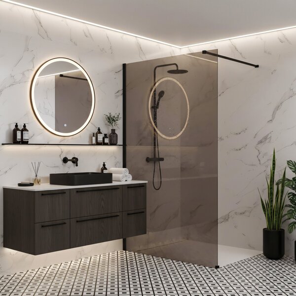Shower screen Rea Flexi Brown / Black 80