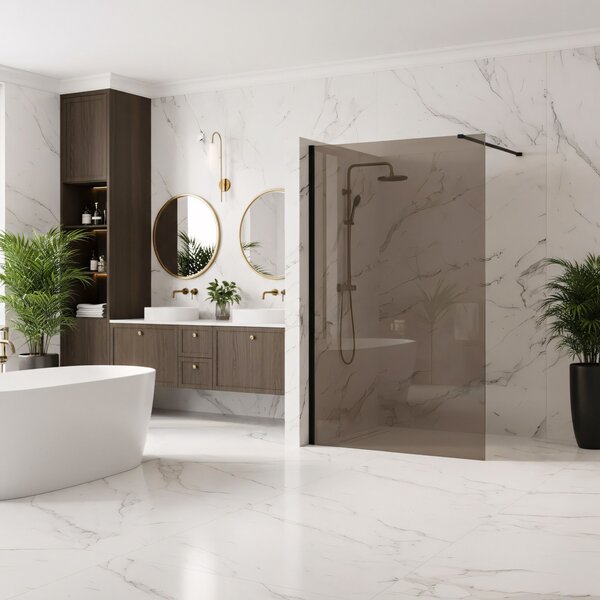 Shower screen Rea Flexi Brown / Black 80