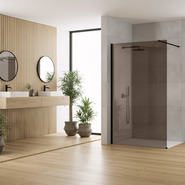Shower screen Rea Flexi Brown / Black 80